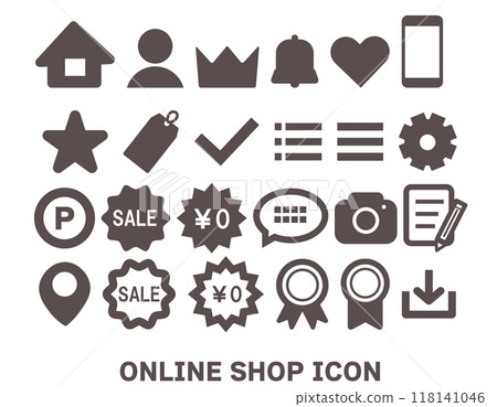 Various online shop icon sets 118141046