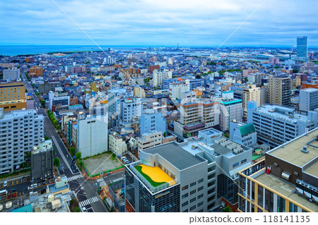View of the Toki Messe and Bandaijima Building district from the NEXT21 observation deck View of the Toki Messe and Bandaijima Building district from the NEXT21 observation deck 118141135