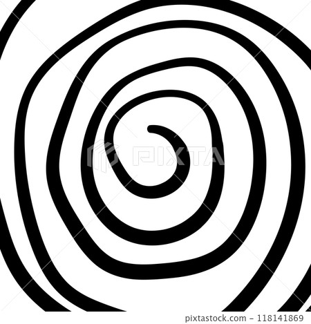 Swirl hypnotic black and white spiral. Monochrome abstract background. Vector flat geometric illustration.Template design for banner, website, template, leaflet, brochure, poster 118141869