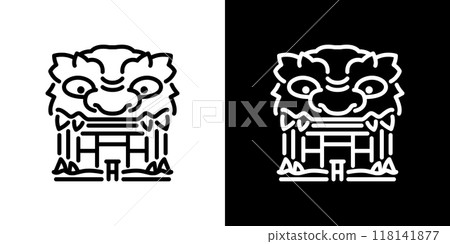 難波八坂神社簡單的線條圖標 難波八坂神社簡單的線條圖標 118141877