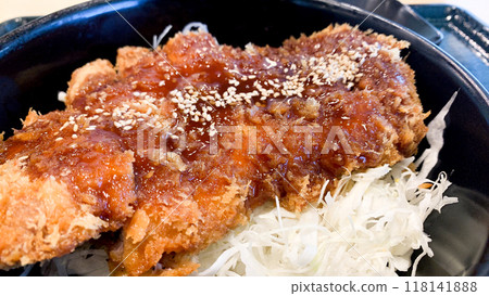 Sauce katsudon (pork cutlet bowl) at Sendai Airport 118141888