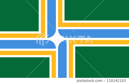Flag of the city of Portland, Oregon, USA original Colors and proportions. Illustration Flag of the city of Portland, Oregon, USA original Colors and proportions. Illustration 118142183