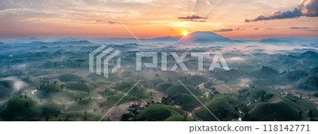 Beautiful aerial view of Long Coc tea hills. Long Coc in Phu Tho Province, Vietnam Beautiful aerial view of Long Coc tea hills. Long Coc in Phu Tho Province, Vietnam 118142771