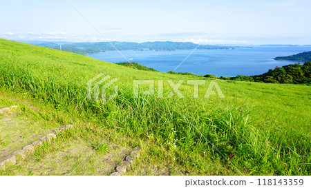 View from Kawauchi Pass in Hirado City, Nagasaki Prefecture 118143359
