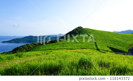 View from Kawauchi Pass in Hirado City, Nagasaki Prefecture 118143372