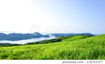 View from Kawauchi Pass in Hirado City, Nagasaki Prefecture 118143377