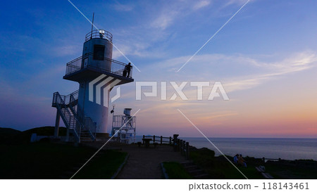 Sunset at Obae Lighthouse. Hirado City, Nagasaki Prefecture 118143461