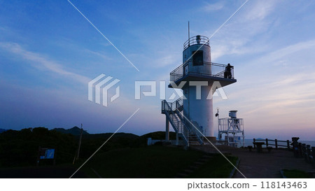 Sunset at Obae Lighthouse. Hirado City, Nagasaki Prefecture Sunset at Obae Lighthouse. Hirado City, Nagasaki Prefecture 118143463