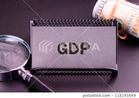 GDP, good distribution practice symbol. Business and GDP, good distribution practice concept. GDP on the card in dark colors GDP, good distribution practice symbol. Business and GDP, good distribution practice concept. GDP on the card in dark colors 118143849