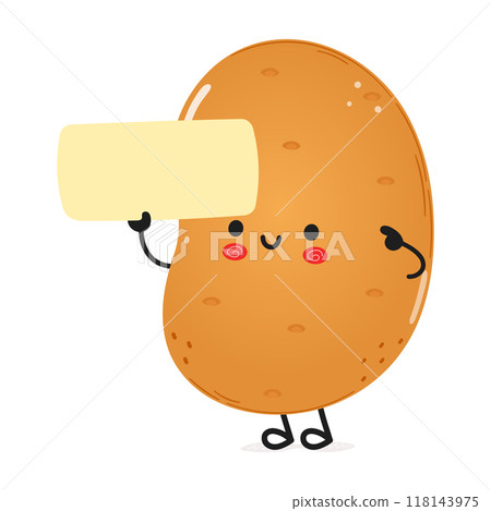 Cute funny Potato poster character. Vector hand drawn cartoon kawaii character illustration. Isolated white background. Potato poster Cute funny Potato poster character. Vector hand drawn cartoon kawaii character illustration. Isolated white background. Potato poster 118143975