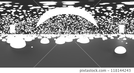 VR 360 studio panorama with reflections. Animation 3D hdri 118144243