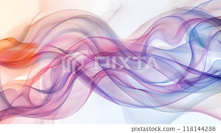 Elegant Flow of Translucent Waves in Abstract Pastel Colors_4 118144286