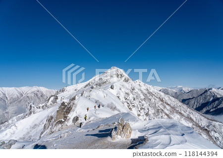 Mount Tsurugi in the harsh winter 118144394