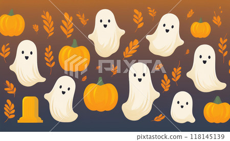 Cute ghost background 118145139