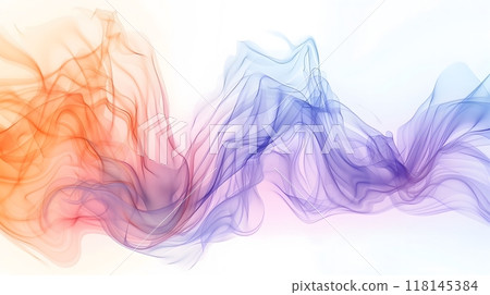 Elegant Multicolored Abstract Waves on White Background_8 118145384
