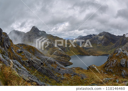 High mountain hiking trail on Routeburn track 118146460