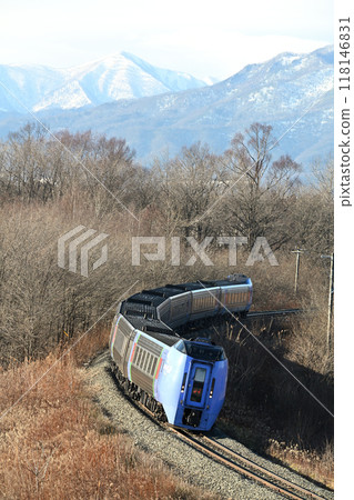 Limited express Ozora train running on the Nemuro Main Line Limited express Ozora train running on the Nemuro Main Line 118146831