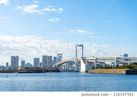 Scenery of Rainbow Bridge in Odaiba, Tokyo Scenery of Rainbow Bridge in Odaiba, Tokyo 118147391