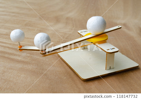 Do It Yourself Sun, Earth and Moon Orbit Model. Earth and DIY concept. 118147732