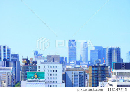愛知縣名古屋市，名古屋市中心的風景，林立著許多摩天大樓 118147745