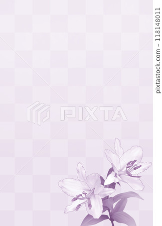 日式百合背景格子圖案垂直 118148011