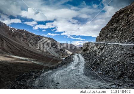 Dirt road in Himalayas. Dirt road in Himalayas. 118148462