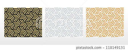 Set of abstract geometric patterns. Seamless vector backgrounds. Colored ornaments Graphic modern patterns Simple lattice graphic design 118149131