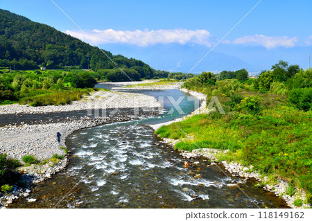 Mibugawa Bridge / View of Mt. Kisokoma from the Mibugawa River (Ina City, Nagano Prefecture) [September 2024] 118149162
