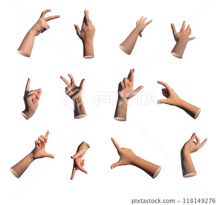 Kids hand signs, different child s gestures set, isolated on white background Kids hand signs, different child s gestures set, isolated on white background 118149276