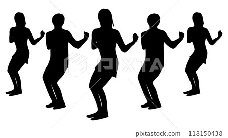 五個人跳舞的剪影 五個人跳舞的剪影 118150438