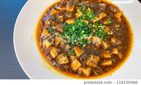 Spicy mapo tofu with Japanese pepper 118150466