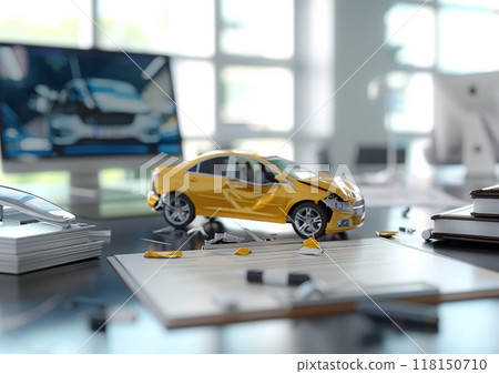 Realistic 3D animation of insurance officials filing a car accident claim, office environment, high-detail Realistic 3D animation of insurance officials filing a car accident claim, office environment, high-detail 118150710