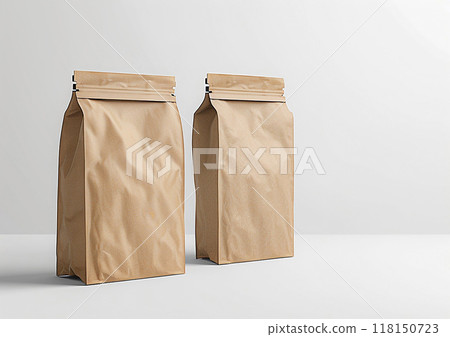 Craft compelling visuals for your coffee brand's packaging strategy using a customizable blank bag template. 118150723
