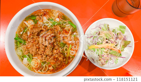 Taiwanese ramen with hot and spicy soup Taiwanese ramen with hot and spicy soup 118151121