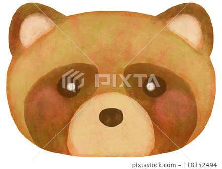 Cute raccoon illustration face 118152494