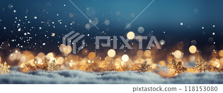 Christmas, New Year winter golden lights festive bokeh sparkling background Christmas, New Year winter golden lights festive bokeh sparkling background 118153080
