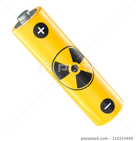 Nuclear energy battery, size AA. 3D rendering 118153449