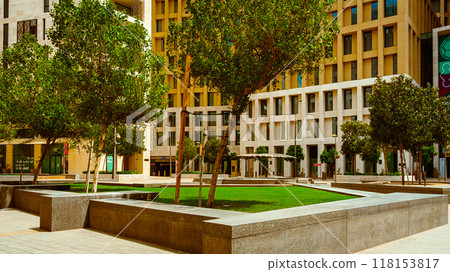 facade of a building, modern city view with sky. High quality photo facade of a building, modern city view with sky. High quality photo 118153817