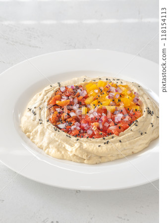 Portion of hummus Portion of hummus 118154113