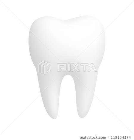 Tooth isolated on white background. Vector illustration 118154374