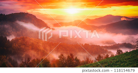 Misty mountain landscape Misty mountain landscape 118154679