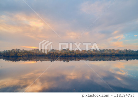 misty Lakeshore in fall misty Lakeshore in fall 118154755