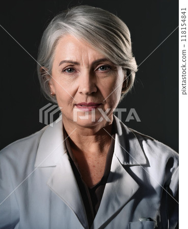 Portrait of a Woman Doctor in Lab Coat 118154841