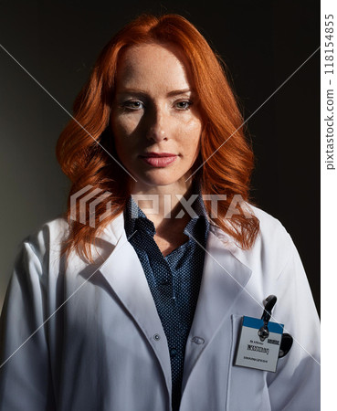 Portrait of a Woman Doctor in Lab Coat 118154855