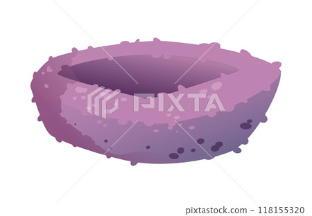 Purple hollow sea sponge with a smooth texture and rounded structure flat vector illustration depicting a marine organism used in various applications 118155320