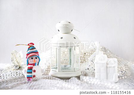 Christmas holiday decorations on a white background Christmas holiday decorations on a white background 118155416