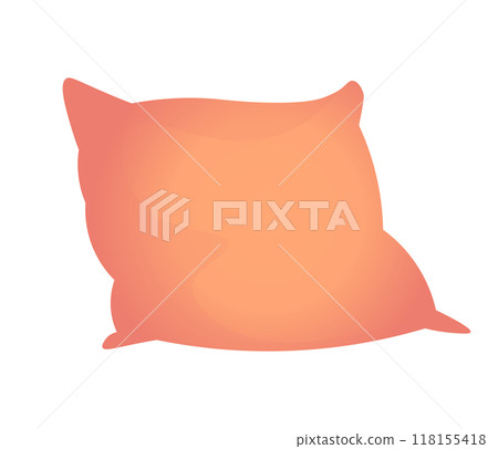 A simple orange pillow created in flat vector style Shows minimalistic design with clean lines and smooth shading reflecting a modern approach Perfect for decor themes A simple orange pillow created in flat vector style Shows minimalistic design with clean lines and smooth shading reflecting a modern approach Perfect for decor themes 118155418