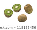 Green kiwi illustration set 118155456