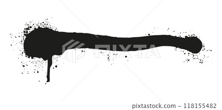 Ink splatter with elongated stroke artistic vector illustration art design showing a dripping and spreading effect. Suitable for creative designs flat vector illustration Ink splatter with elongated stroke artistic vector illustration art design showing a dripping and spreading effect. Suitable for creative designs flat vector illustration 118155482