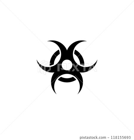 Black biohazard symbol, modern simplistic design 118155693